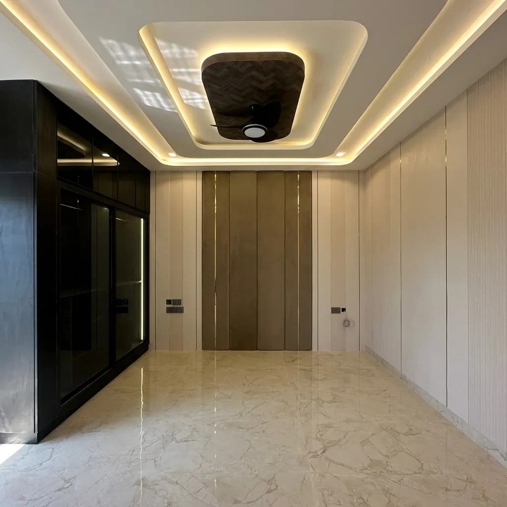 False Ceiling & Finishes planning detail by Home Admire
